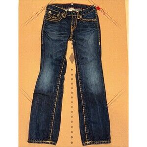 True Religion Girls Size 8 Big T Denim Jeans! Super Cute!